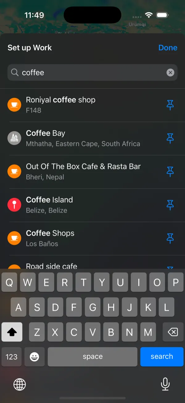 Searches inside apps